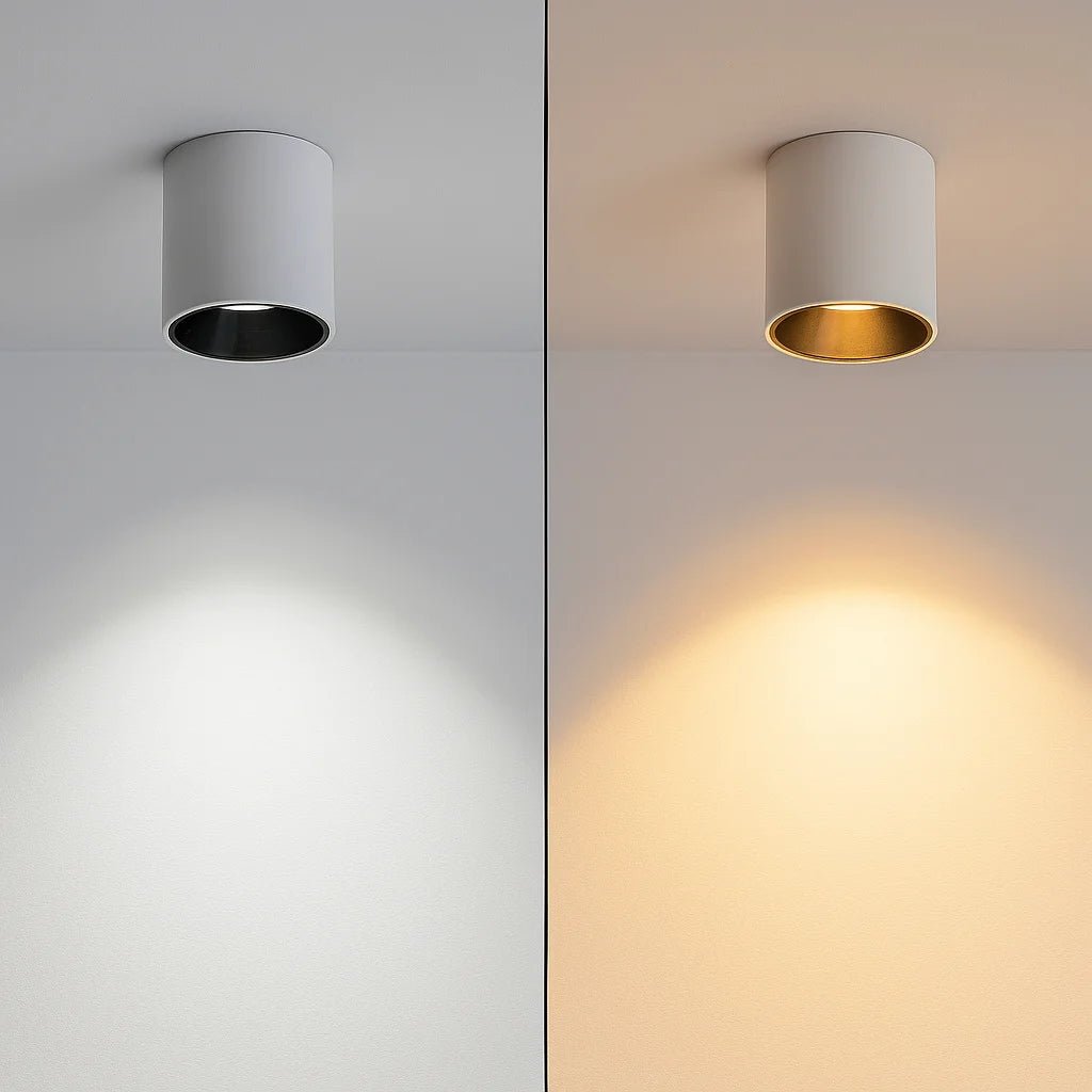 Surface-mounted LED light with tow light Color