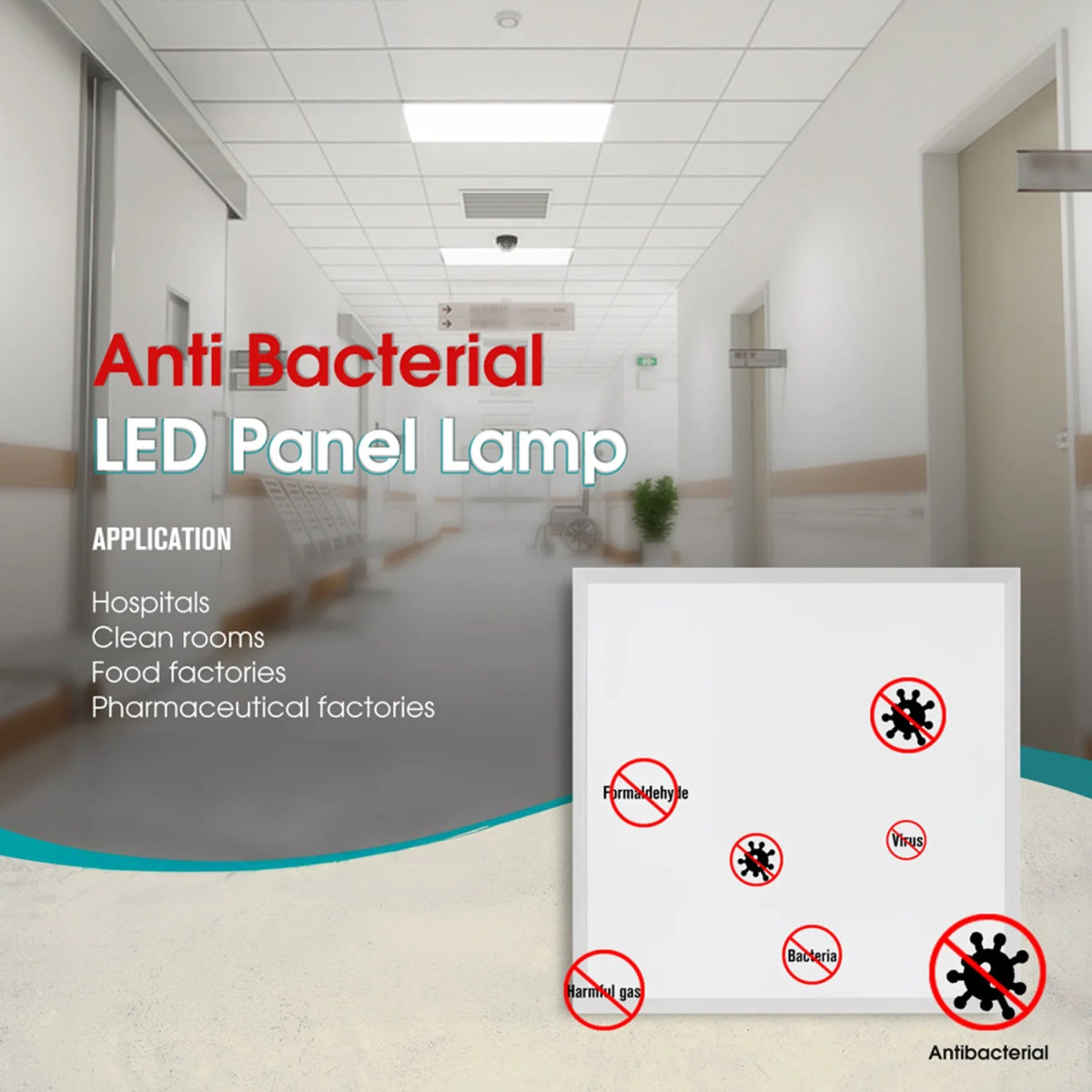 Buy Ultralight Antibacterial LED Panel Light 60x60 40W (WPL-ADV-6060) - Best from Ultralight