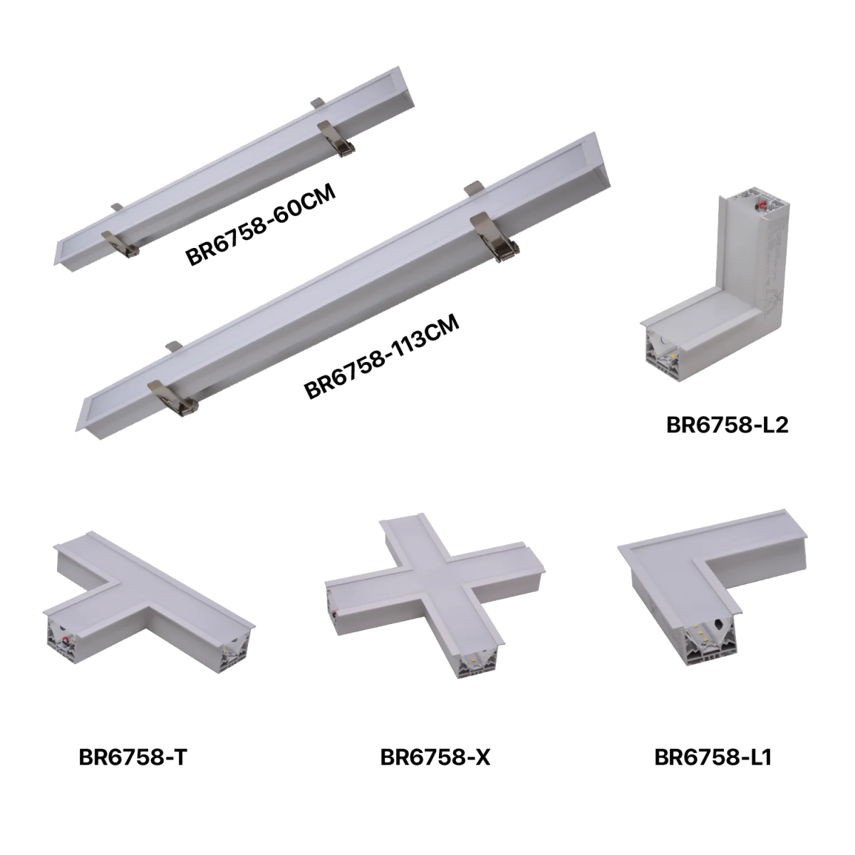 Buy Ultralight Linear Recursed Light With connectors - Modern Design - OSRAM LEDs (BR6758) - Best from Ultralight