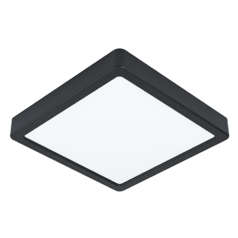 Square ceiling light fixture with black frame on a white background