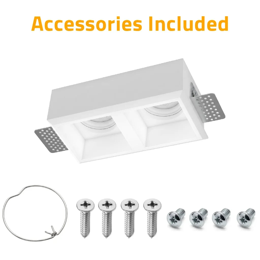Trimless Gypsum Anti-Glare Dual Spot Light (BRV1310-2-SQ)