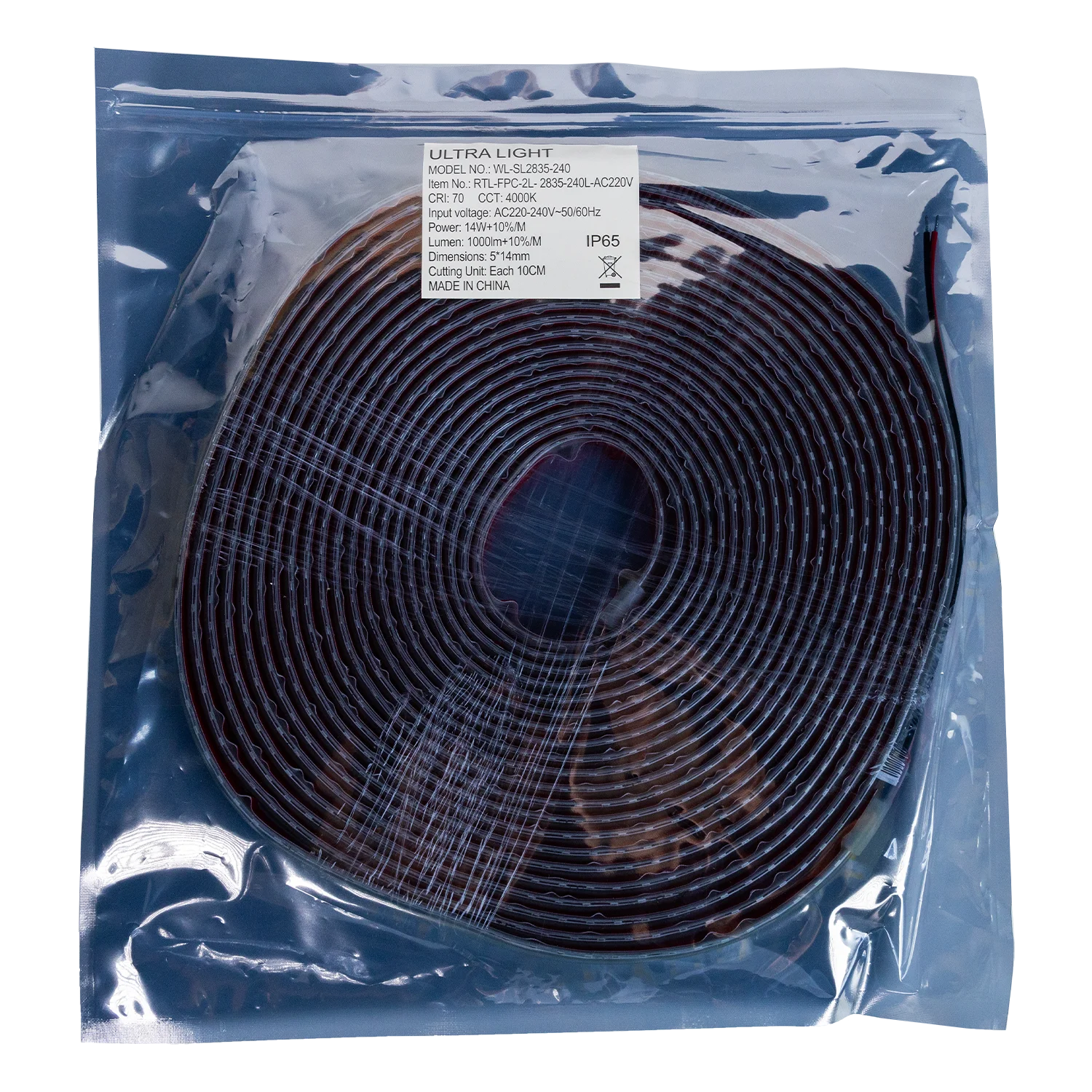 شريط إضاءة ليد خارجي 220V مقاوم للماء IP65 (RTL-FPC-2L-2835)