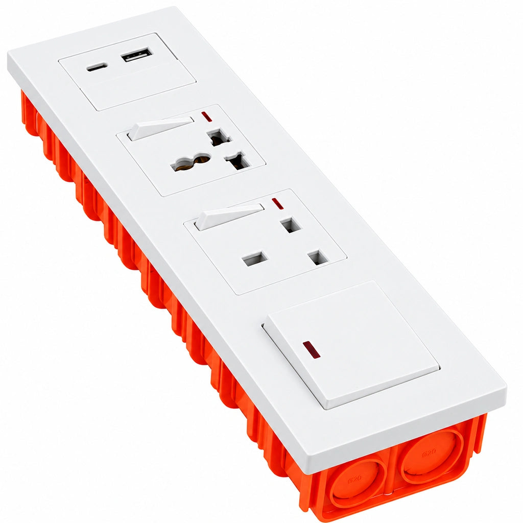 6 Dune Modular Wall Switch & Socket Set – USB & Type-C (F-45A) – 8