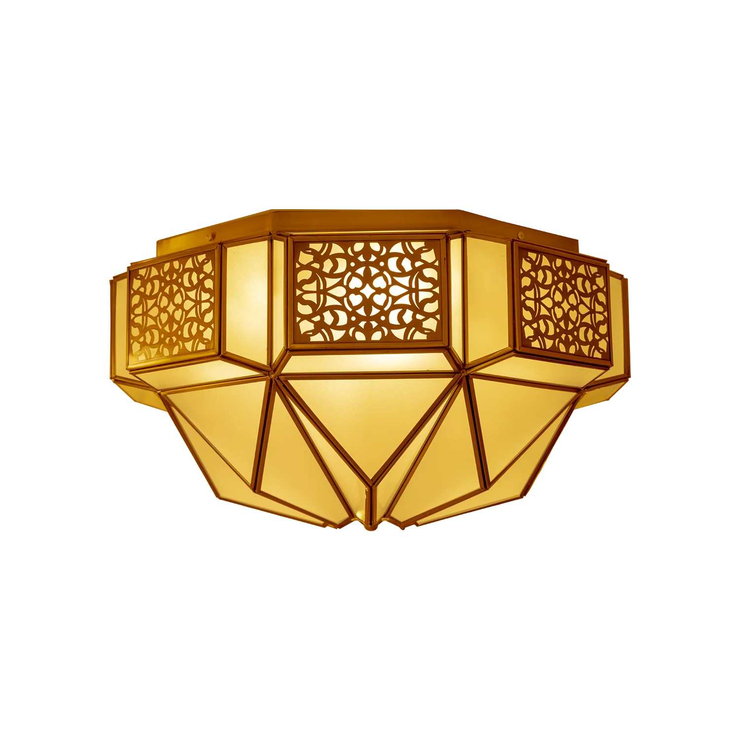 مصباح سقفي نحاسي فاخر من الترا لايت – تصميم عربي مميز للإضاءة الخارجية الفاخرة (X02)