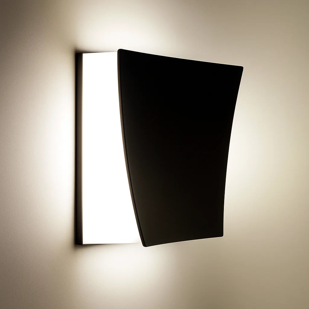 Modern wall light fixture on a neutral background