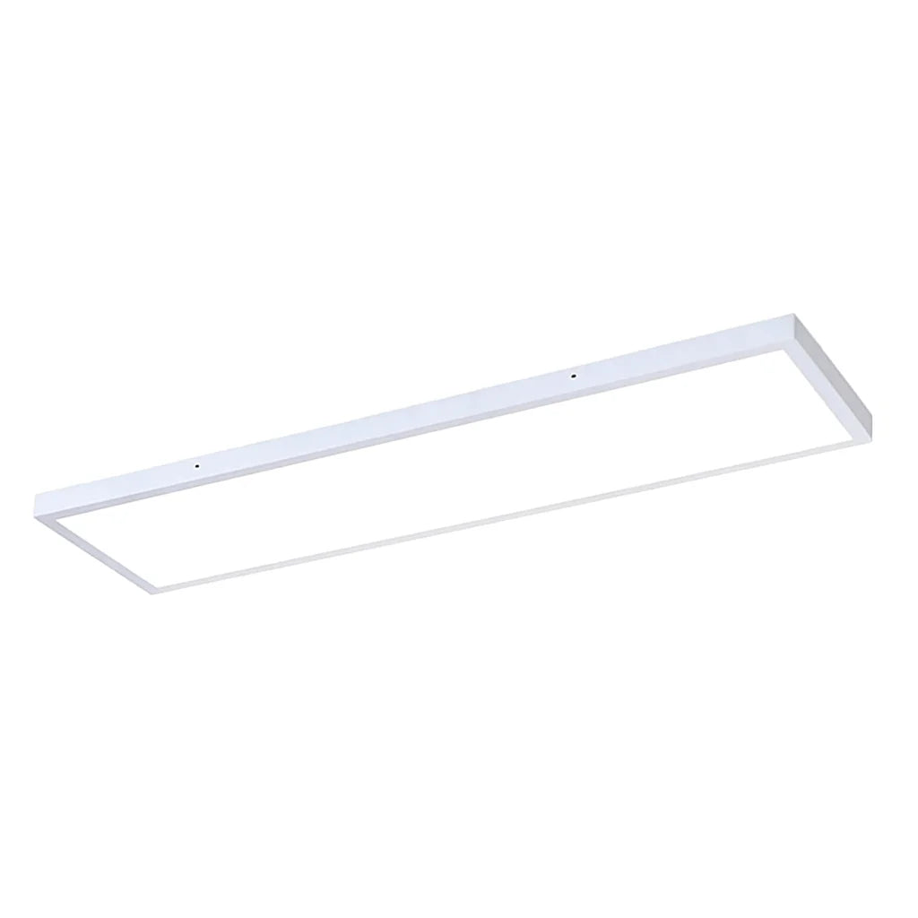 Rectangular white LED ceiling light on a white background