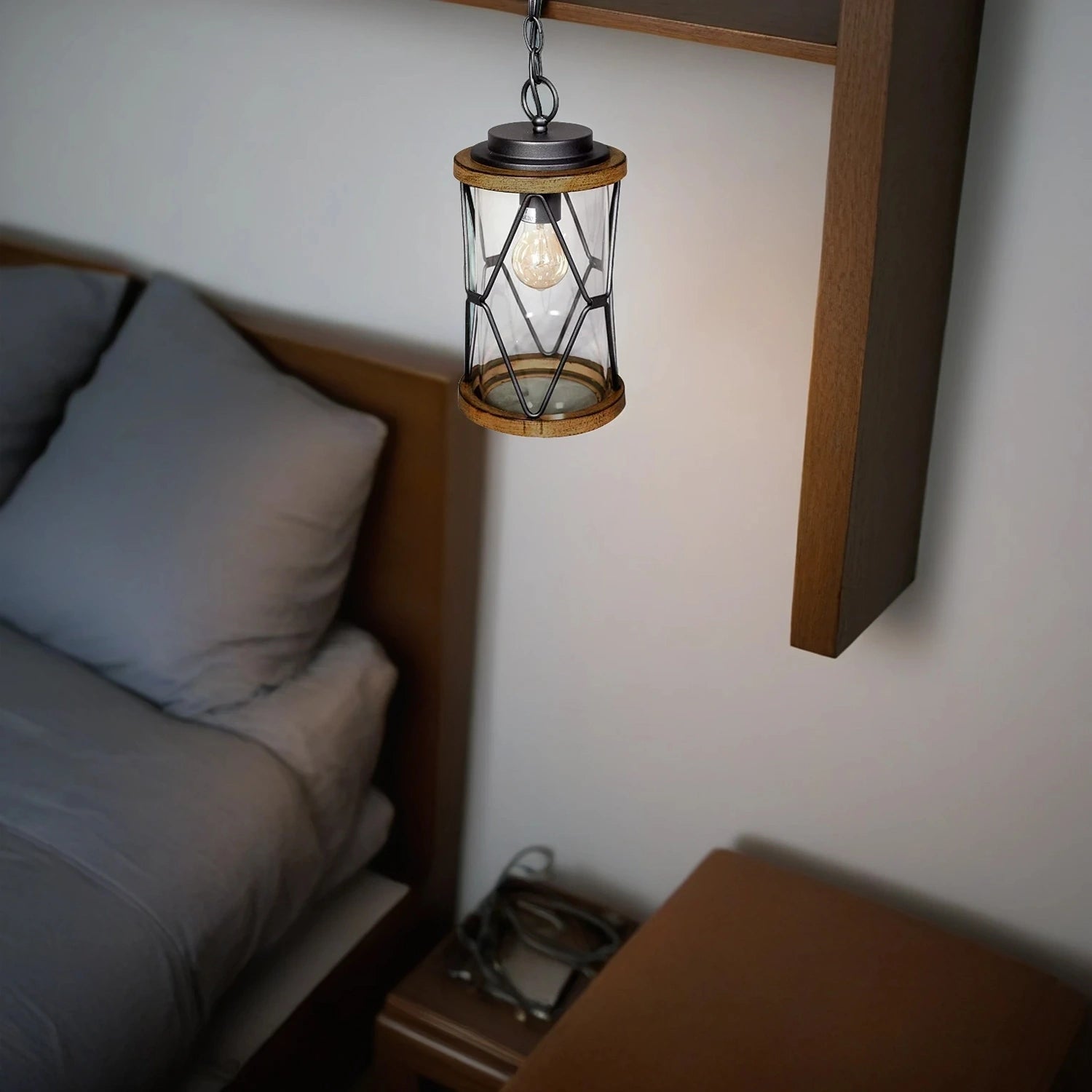 brown exterior light

