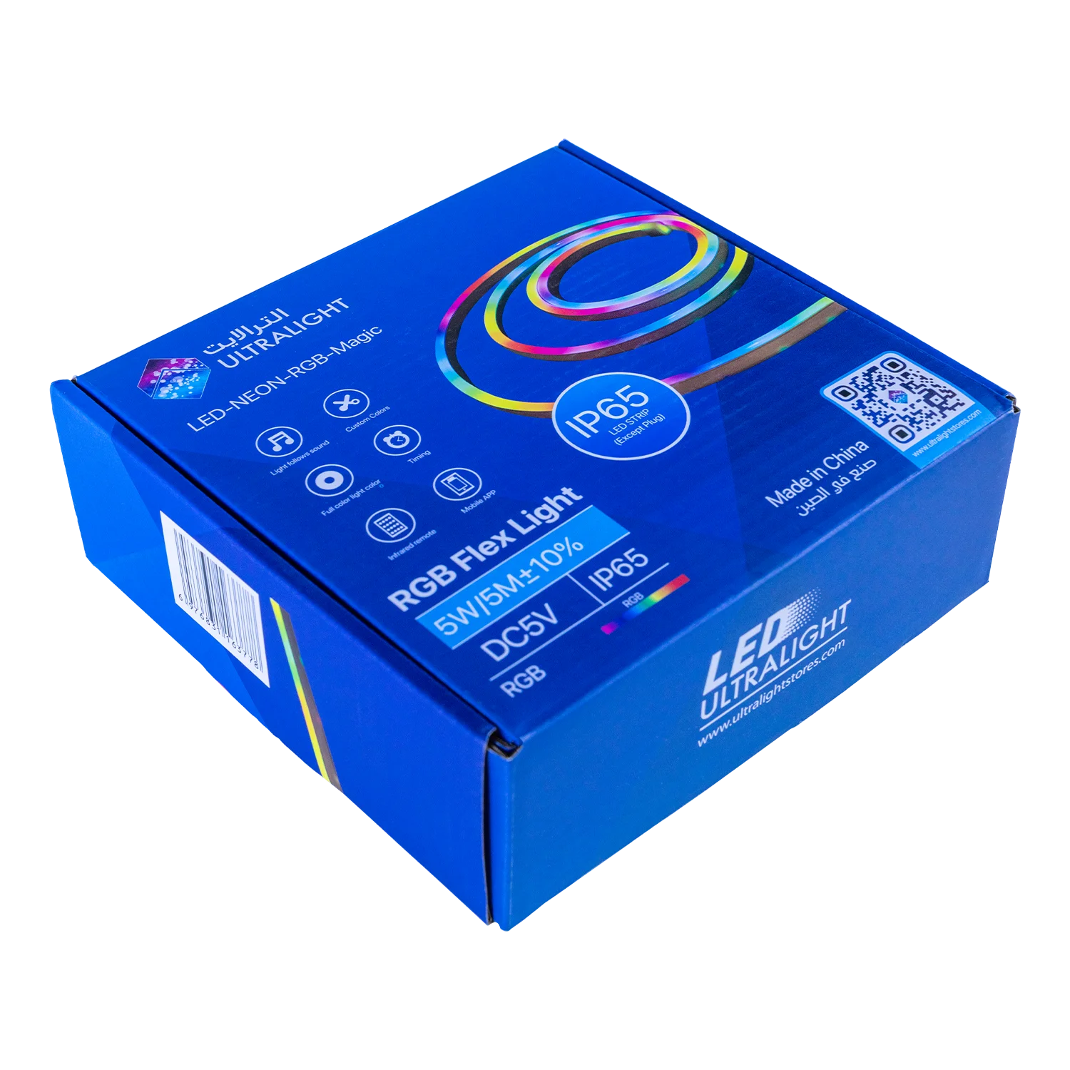 شريط إضاءة ليد مرن بتقنية USB وتزامن موسيقي - إضاءة ذكية 5 متر من الترالايت (RGB Flex Light)