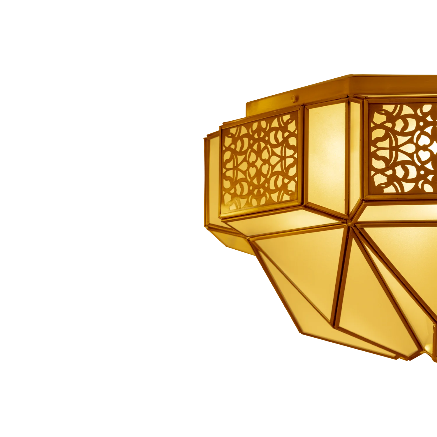 مصباح سقفي نحاسي فاخر من الترا لايت – تصميم عربي مميز للإضاءة الخارجية الفاخرة (X02)