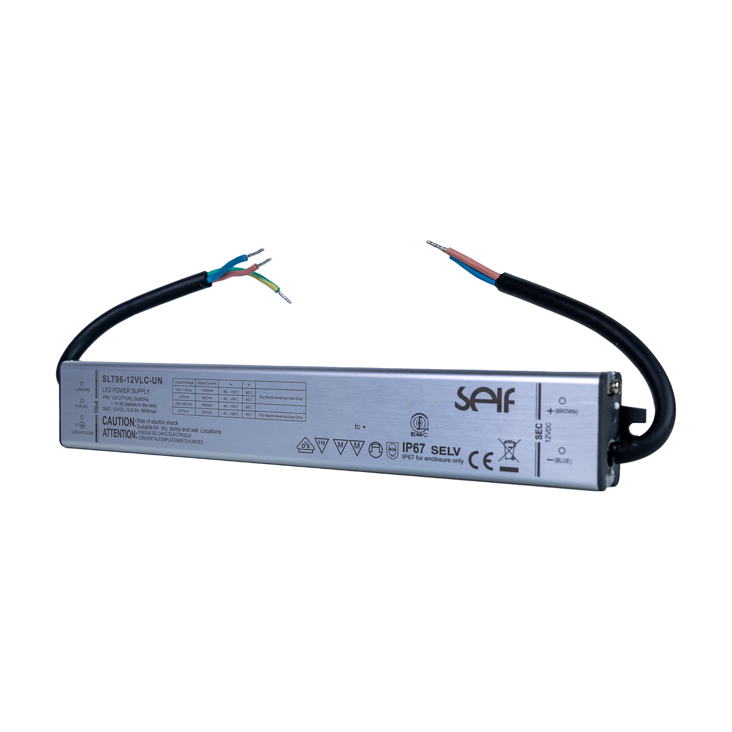 محول الطاقة الترالايت مقاوم للماء 12 فولت 96 واط IP67 (SLT96)