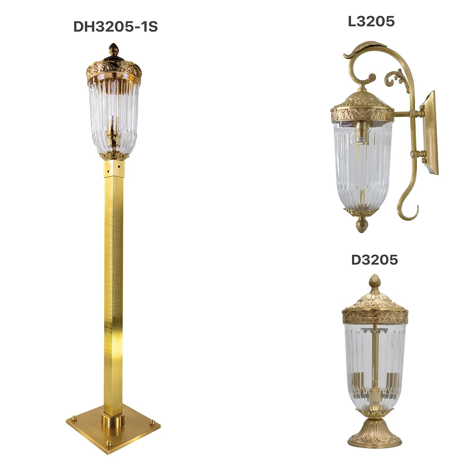 إنارة خارجية نحاسية فاخرة للحدائق والواجهات IP44 (3205-Family)