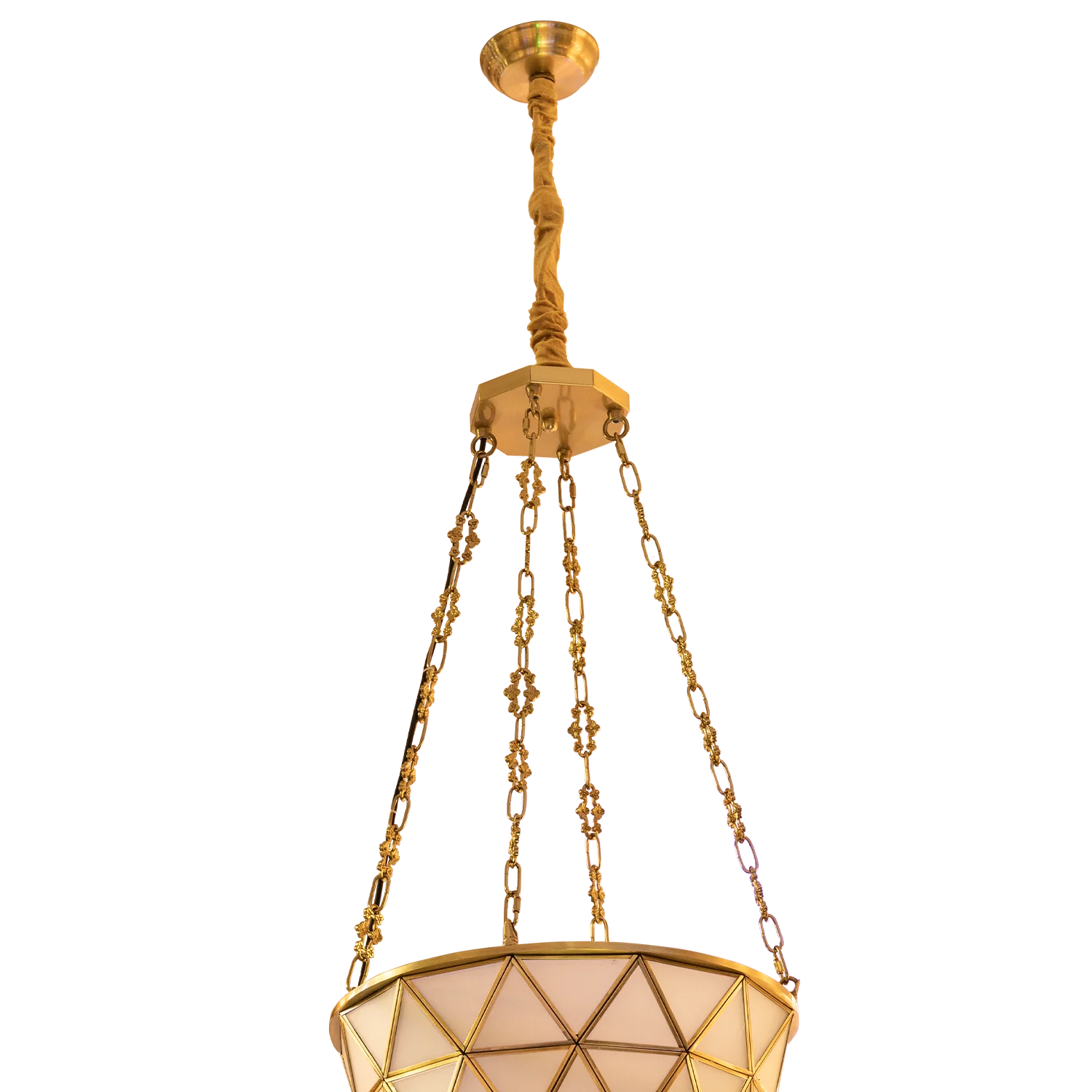 ثريا نحاسية فاخرة بتصميم هندسي أنيق من الترا لايت 9 لمبات E14 (P3452-500)