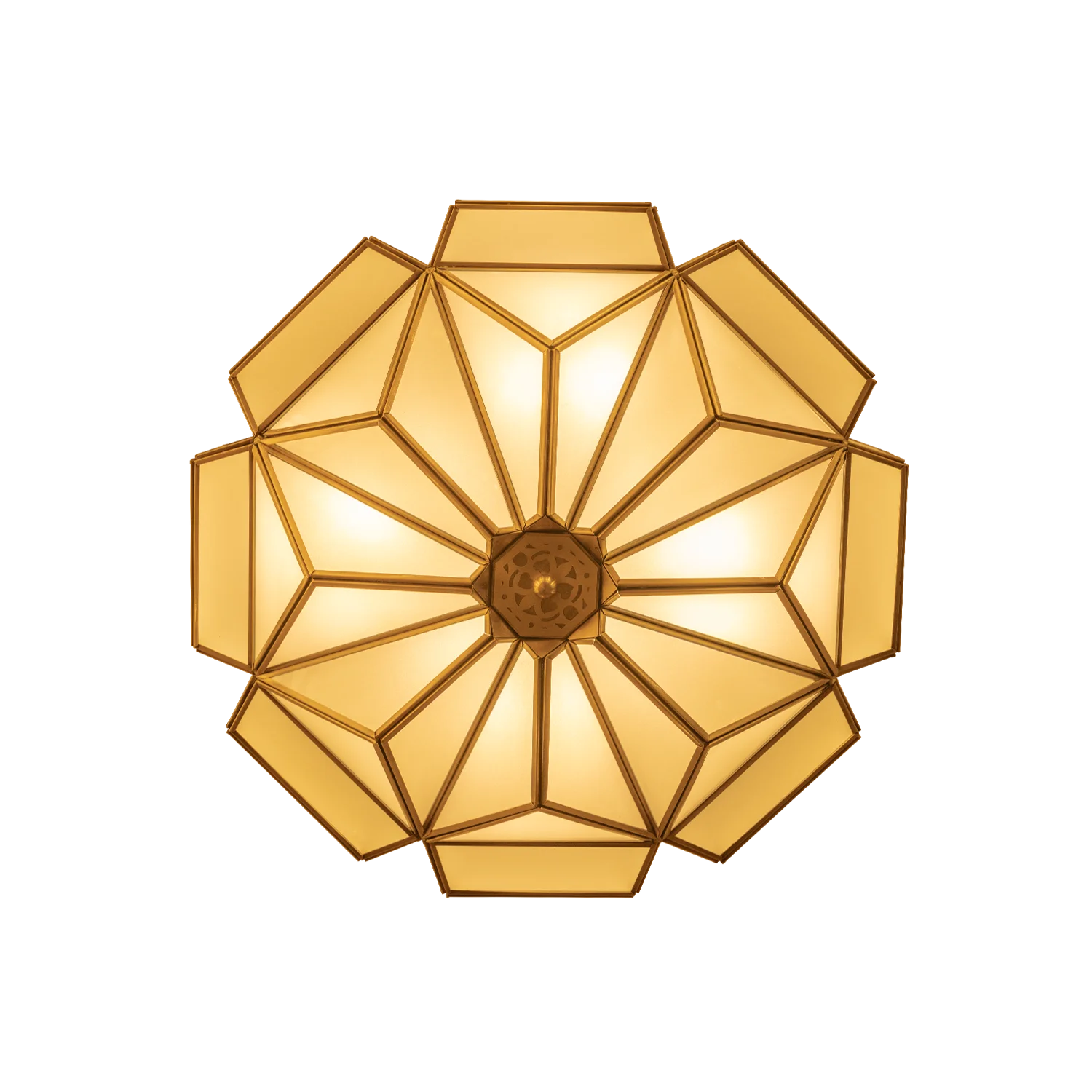 مصباح سقفي نحاسي فاخر من الترا لايت – تصميم عربي مميز للإضاءة الخارجية الفاخرة (X02)