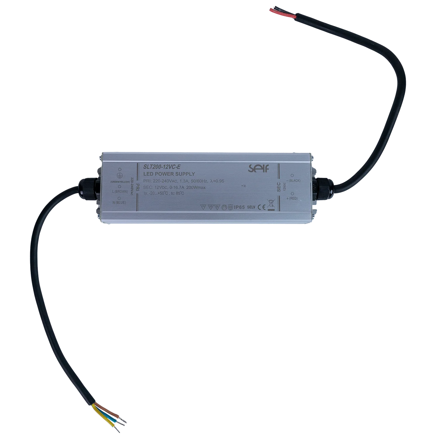 محول طاقة الترالايت مقاوم للماء 12 فولت 200 واط  IP65 (SLT200)