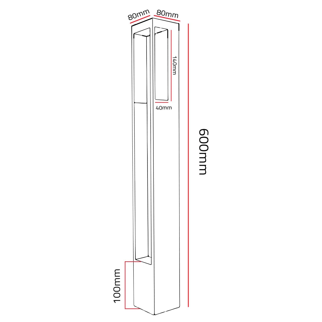 LED Modern Bollard Light 60 cm - CRI 90+ (BD3071-FD)