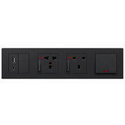 6 Dune Modular Wall Switch & Socket Set – USB & Type-C (F-45A)