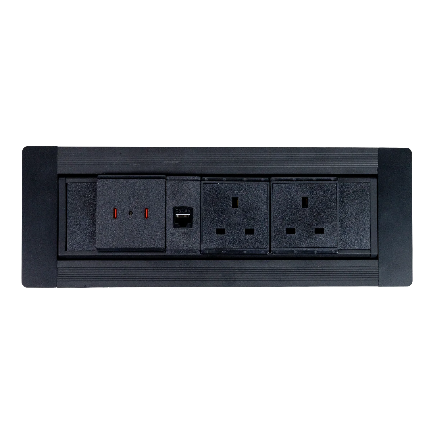 Ultralight Hidden Electric Desktop Socket | Manual Flip-Up Table Box (STS-256)