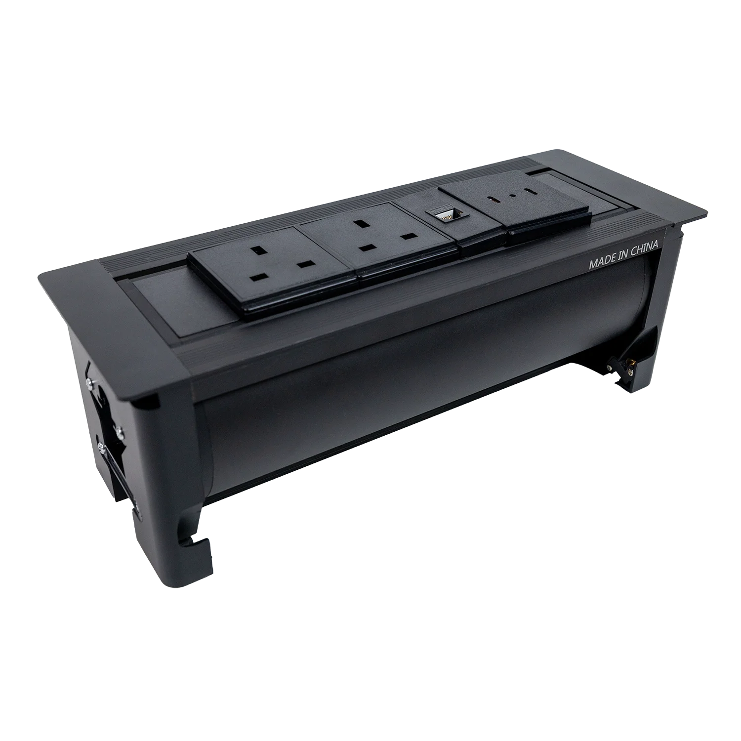 علبة أفياش مكتب مخفية فارغة من الترالايت - للتثبيت المكتبي (STS-256)