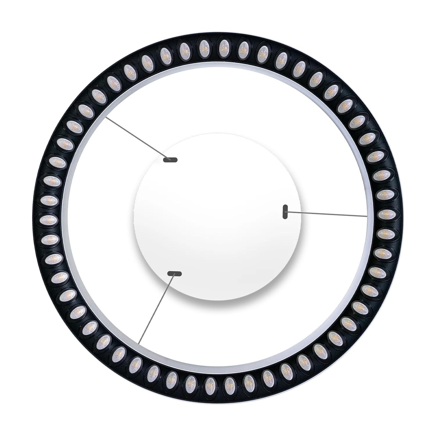 مصباح معلق 60 واط، إضاءة حلقية معلقة بثلاثة ألوان، ومستشعر وتحكم في التعتيم (BR4859)