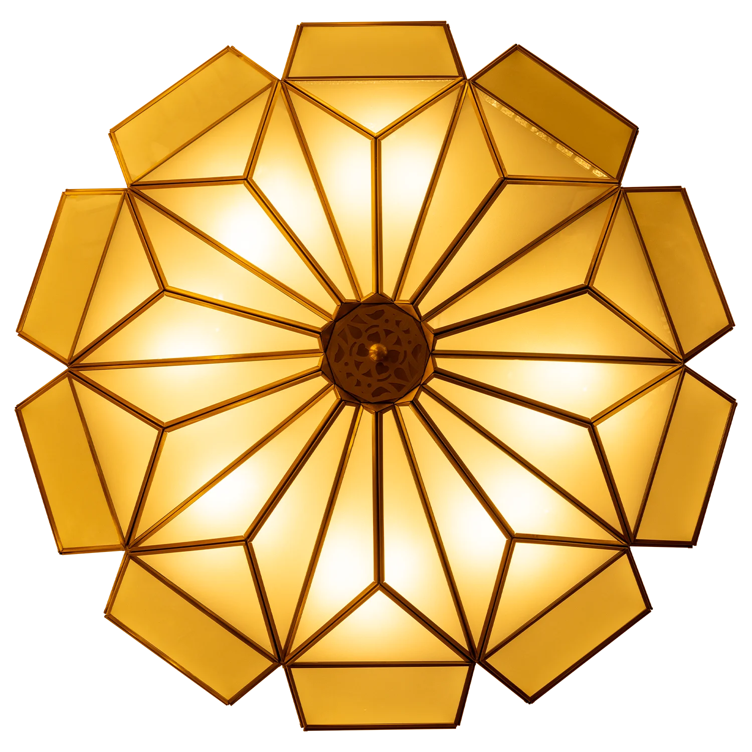 مصباح سقفي نحاسي فاخر من الترا لايت – تصميم عربي مميز للإضاءة الخارجية الفاخرة (X02)