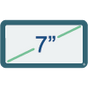 Measurement label indicating 7 inches with a green line on a white background