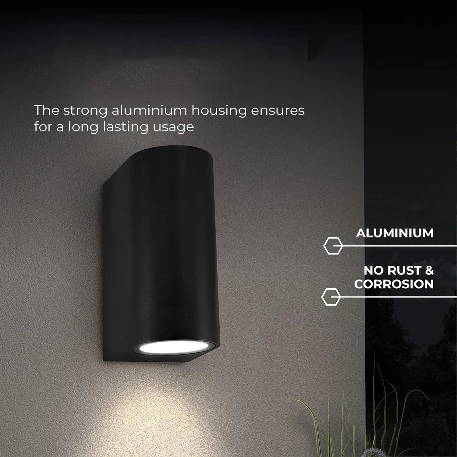 كشاف جداري عصري مع قاعدة GU10 - إضاءة جدارية خارجية مزدوجة لأعلى وأسفل (BD1002)