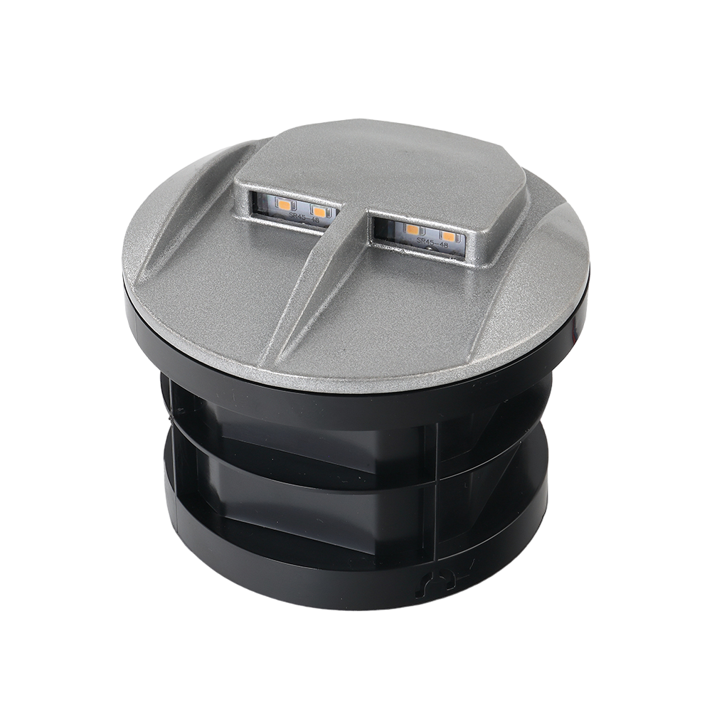 A modern ground recessed lighting fixture with dual-sided illumination, designed for outdoor use.