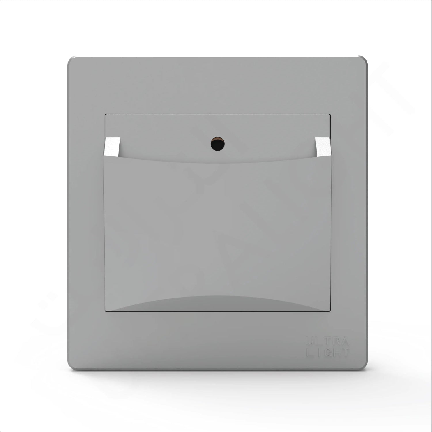 Gray wall plate with a square cutout on a white background