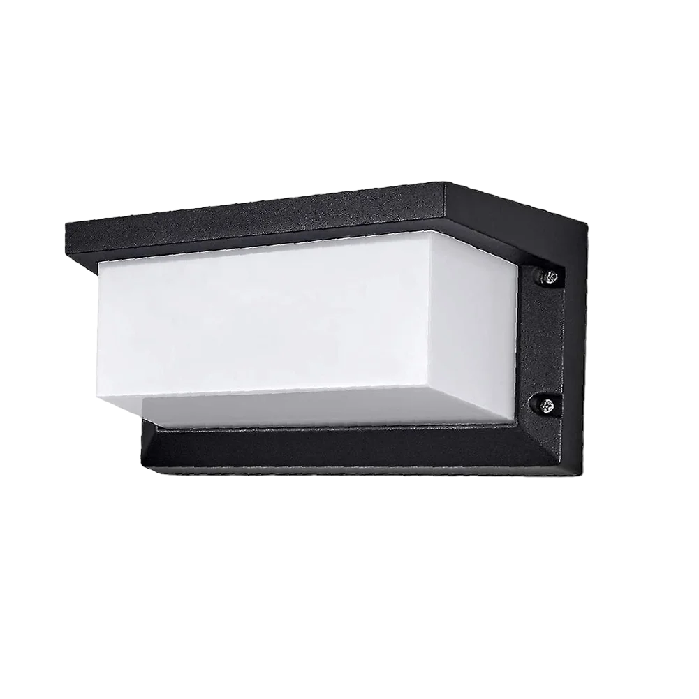 Ultralight LED Wall Sconce (BD3112) with modern black frame and white diffuser for indoor and outdoor lighting.