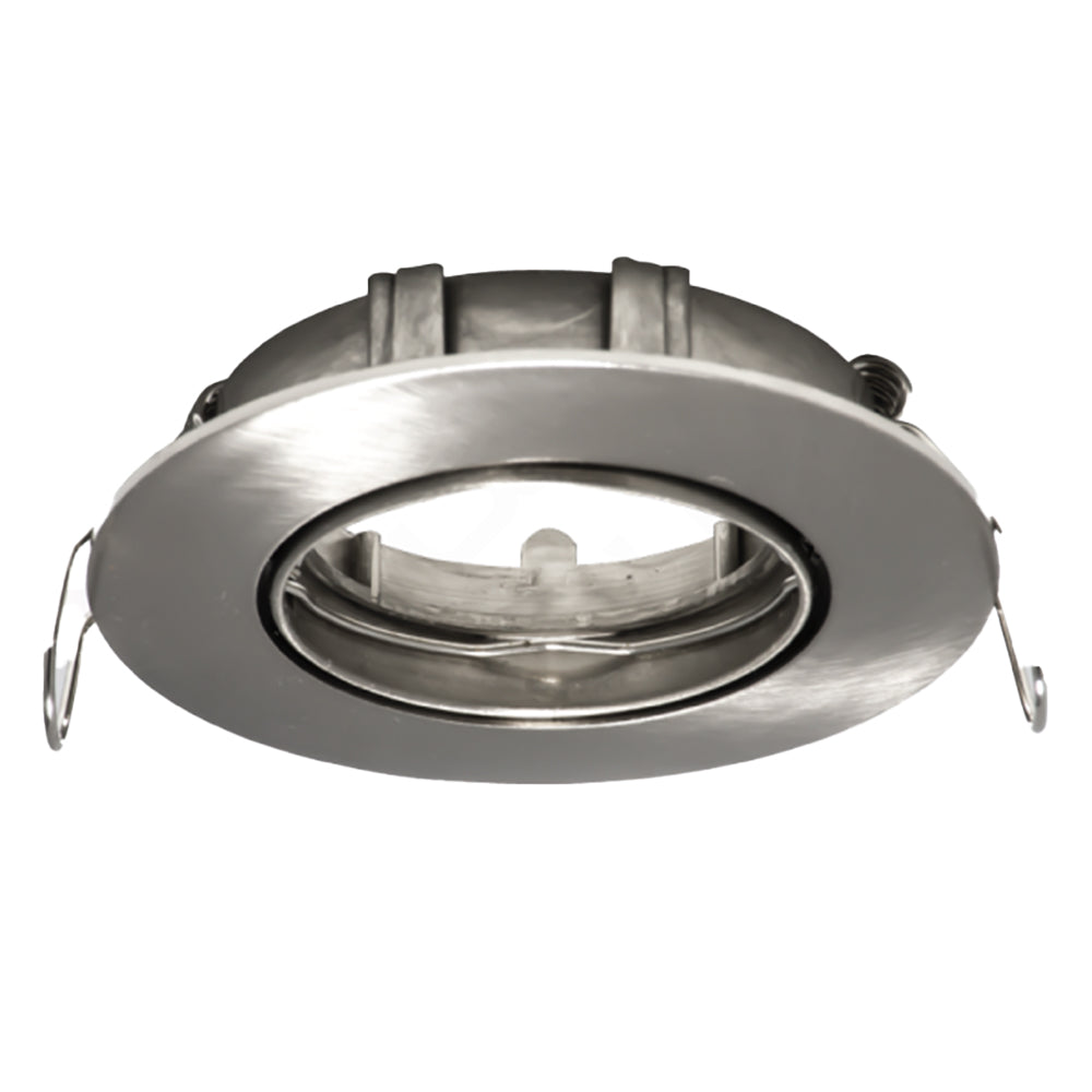 Metallic ceiling light fixture on a white background