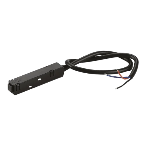 Black sensor with a cable on a white background