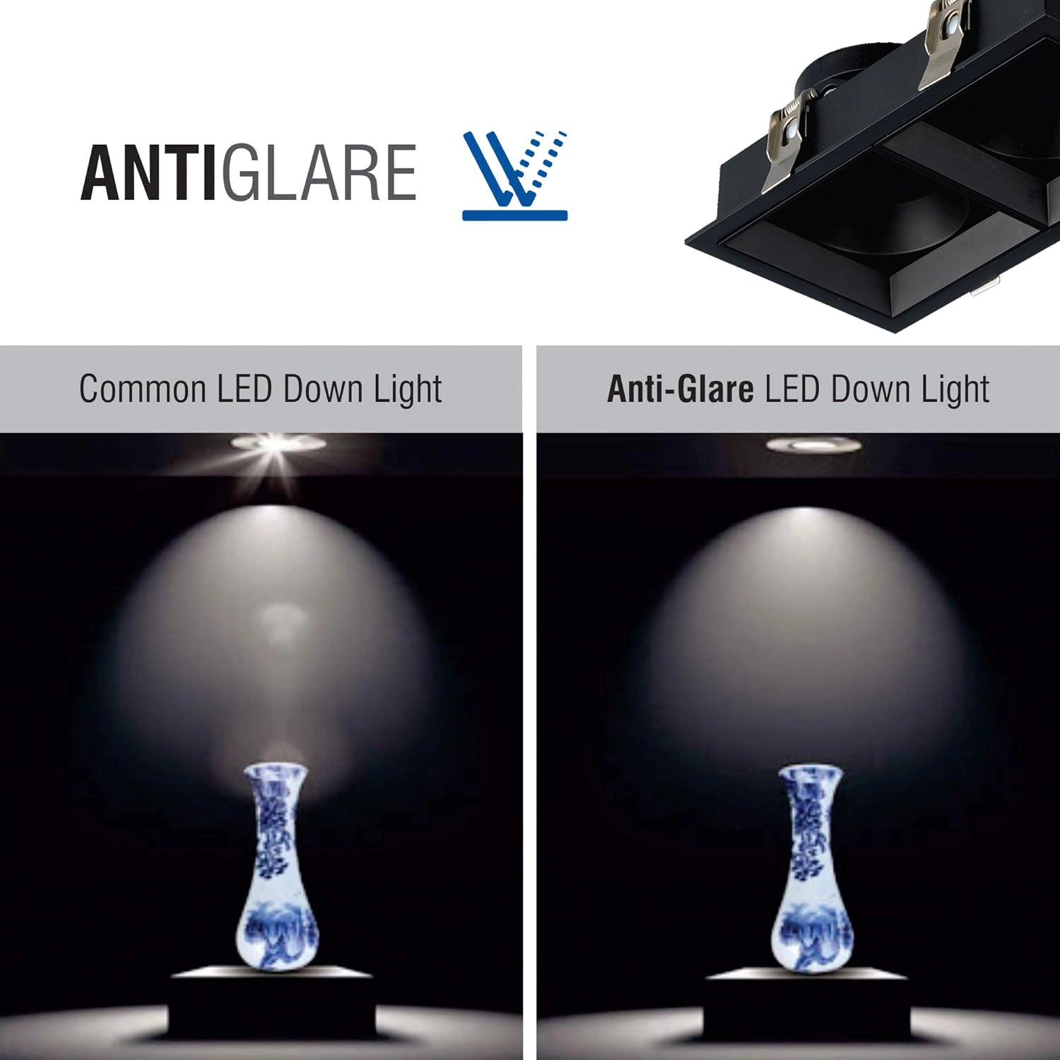 Anti glare led spot light