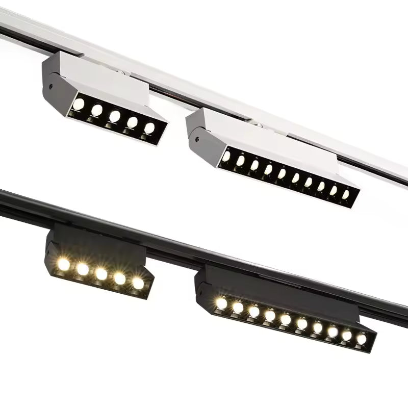 Track lighting fixtures on a white background