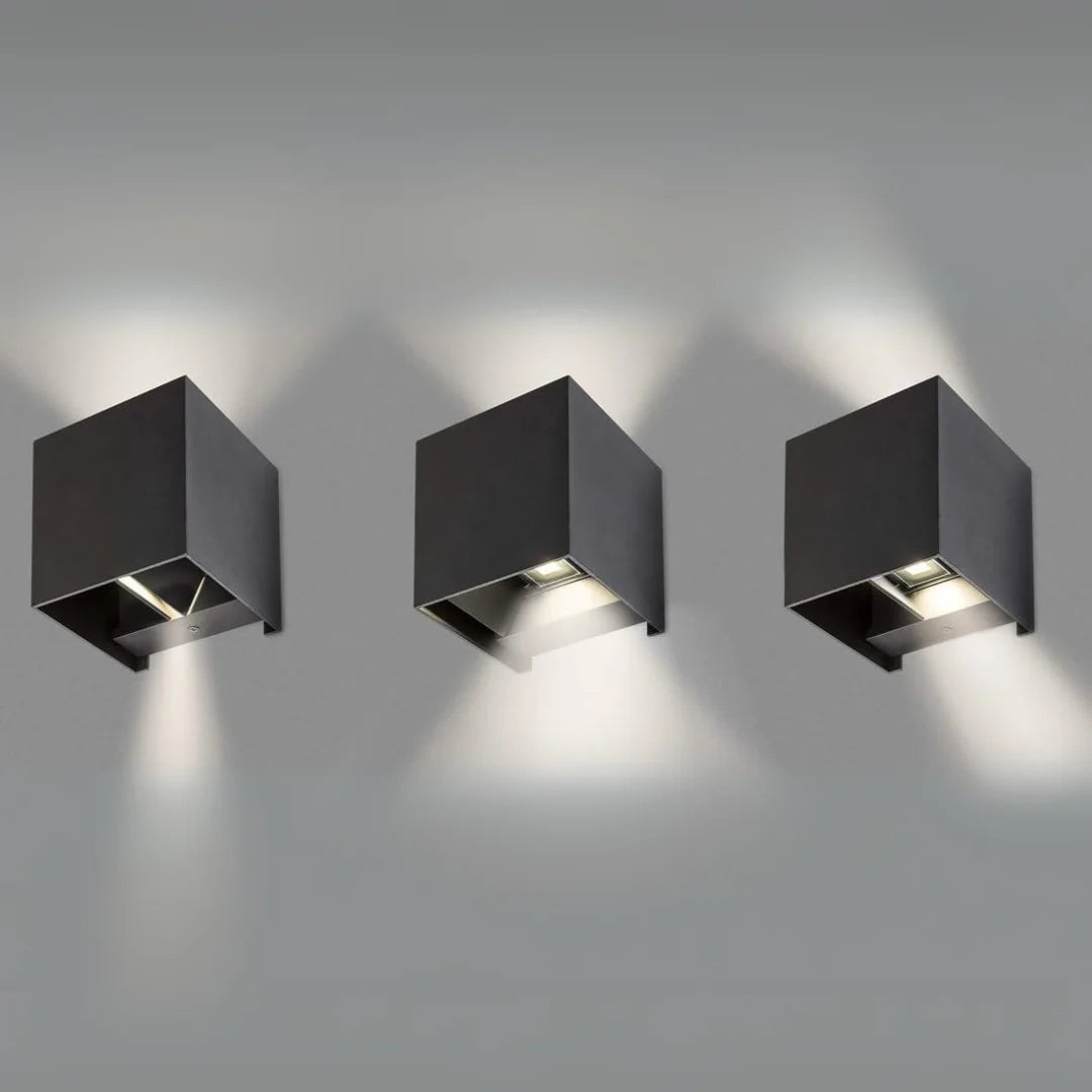 مصباح حائط حديث 6 واط (1080G01) – إضاءة ليد خارجية بزاوية اضاءة قابلة للتعديل، مقاومة للعوامل الجوية IP65, لون أبيض و أسود