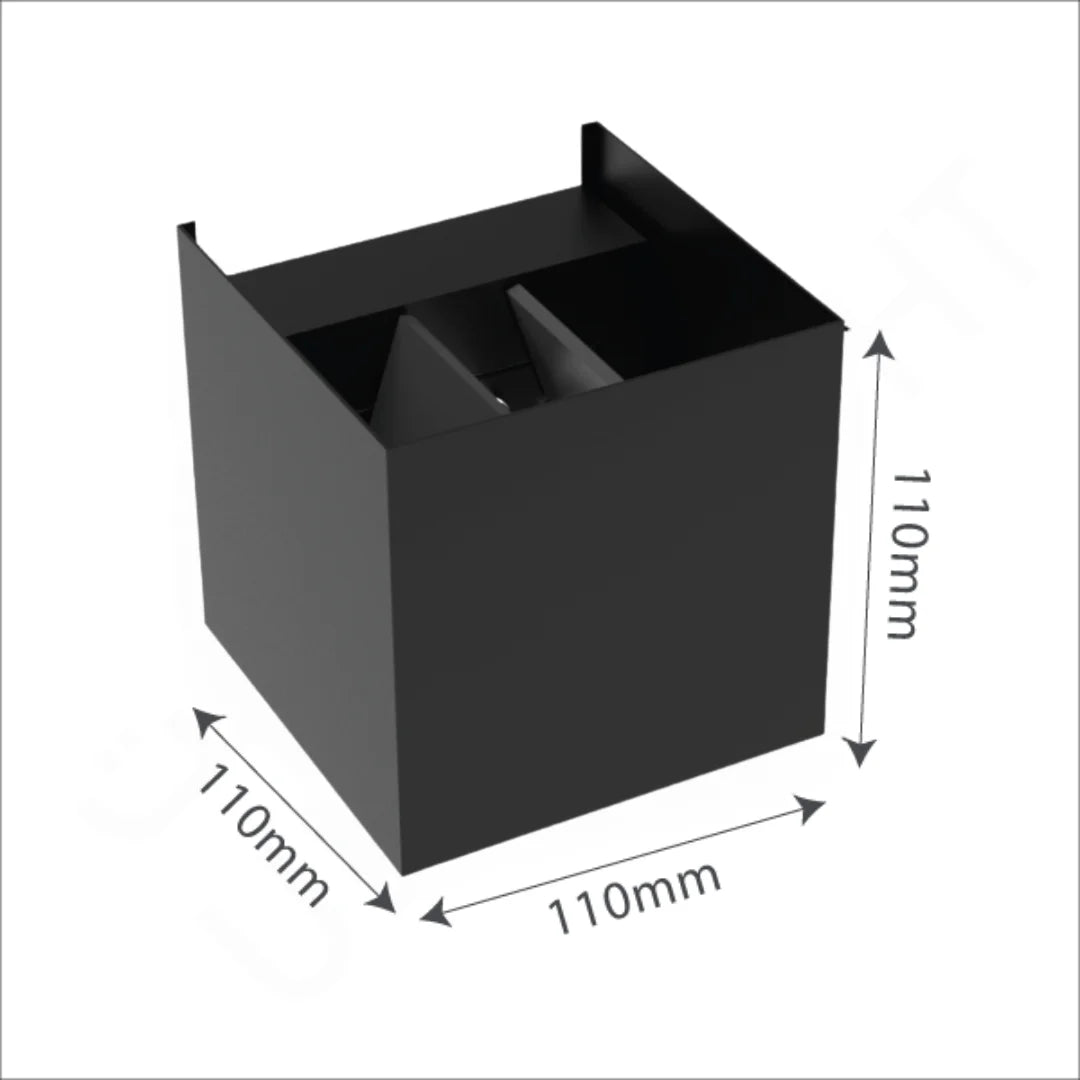 مصباح حائط حديث 6 واط (1080G01) – إضاءة ليد خارجية بزاوية اضاءة قابلة للتعديل، مقاومة للعوامل الجوية IP65, لون أبيض و أسود