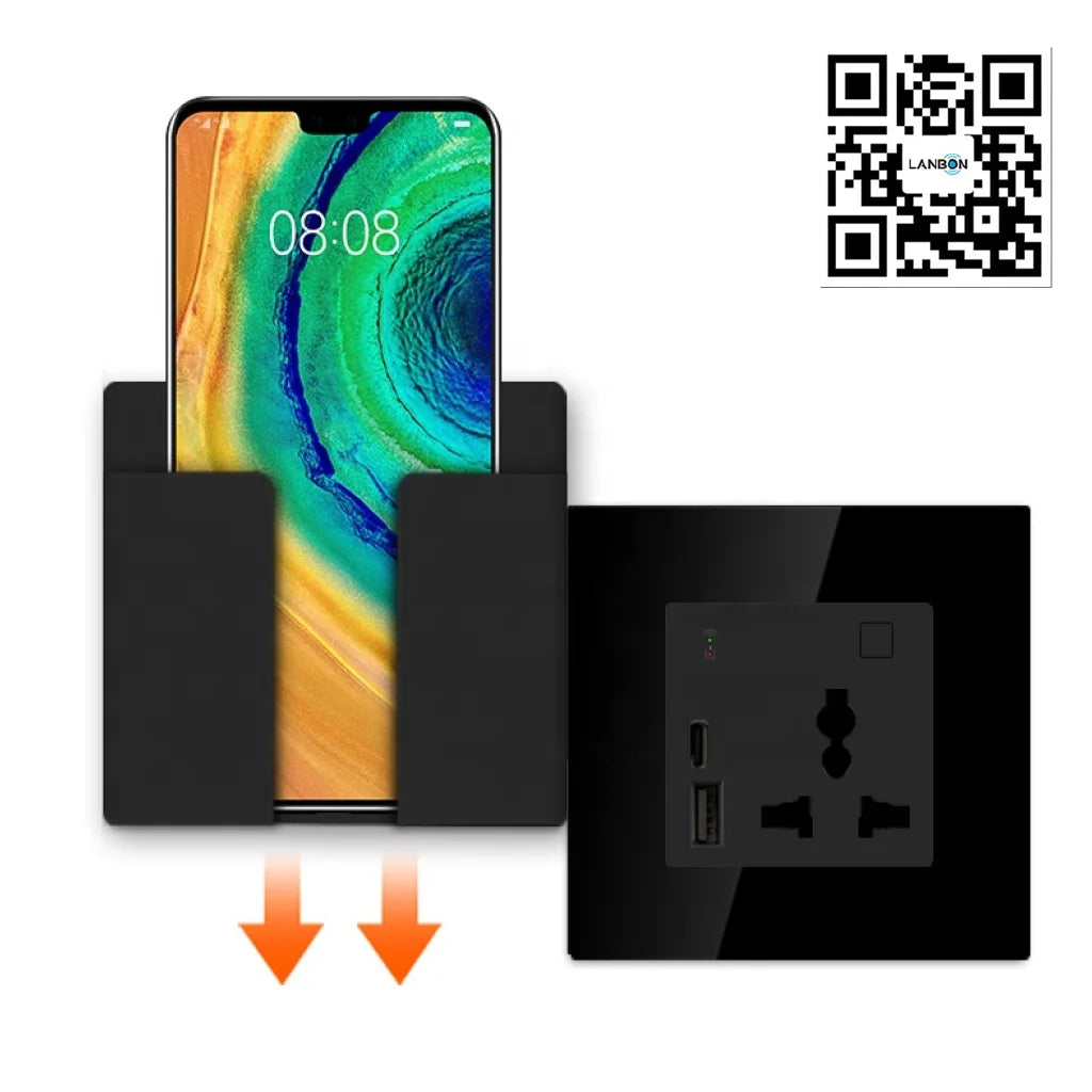 فيش كهربائي ذكي 10 أمبير مع شاحن USB و Type C للشحن السريع (L8-HOC)