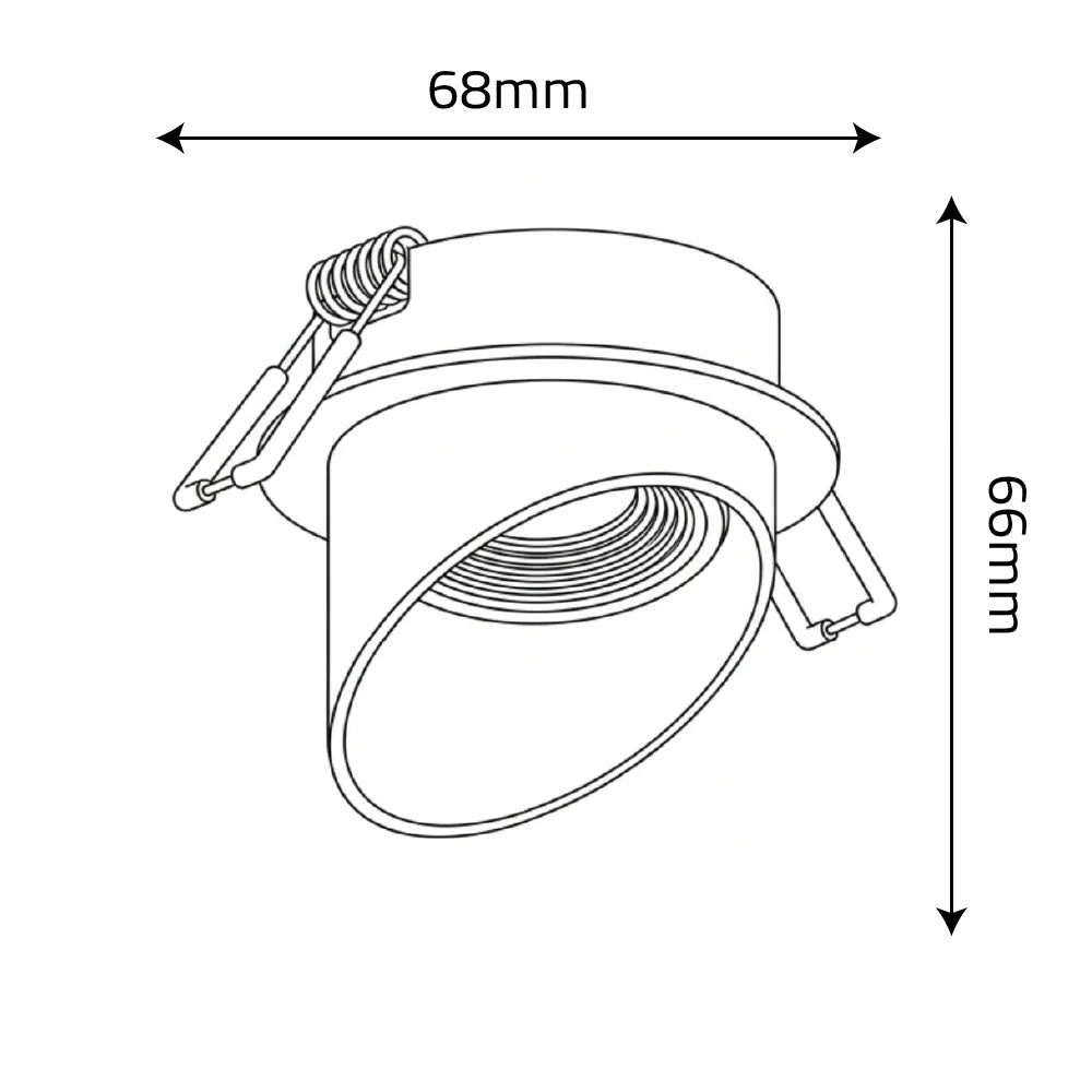 Technical drawing of a light fixture with dimensions labeled