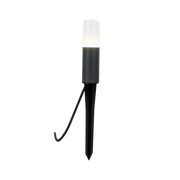 Black garden light with clear cover on a white background