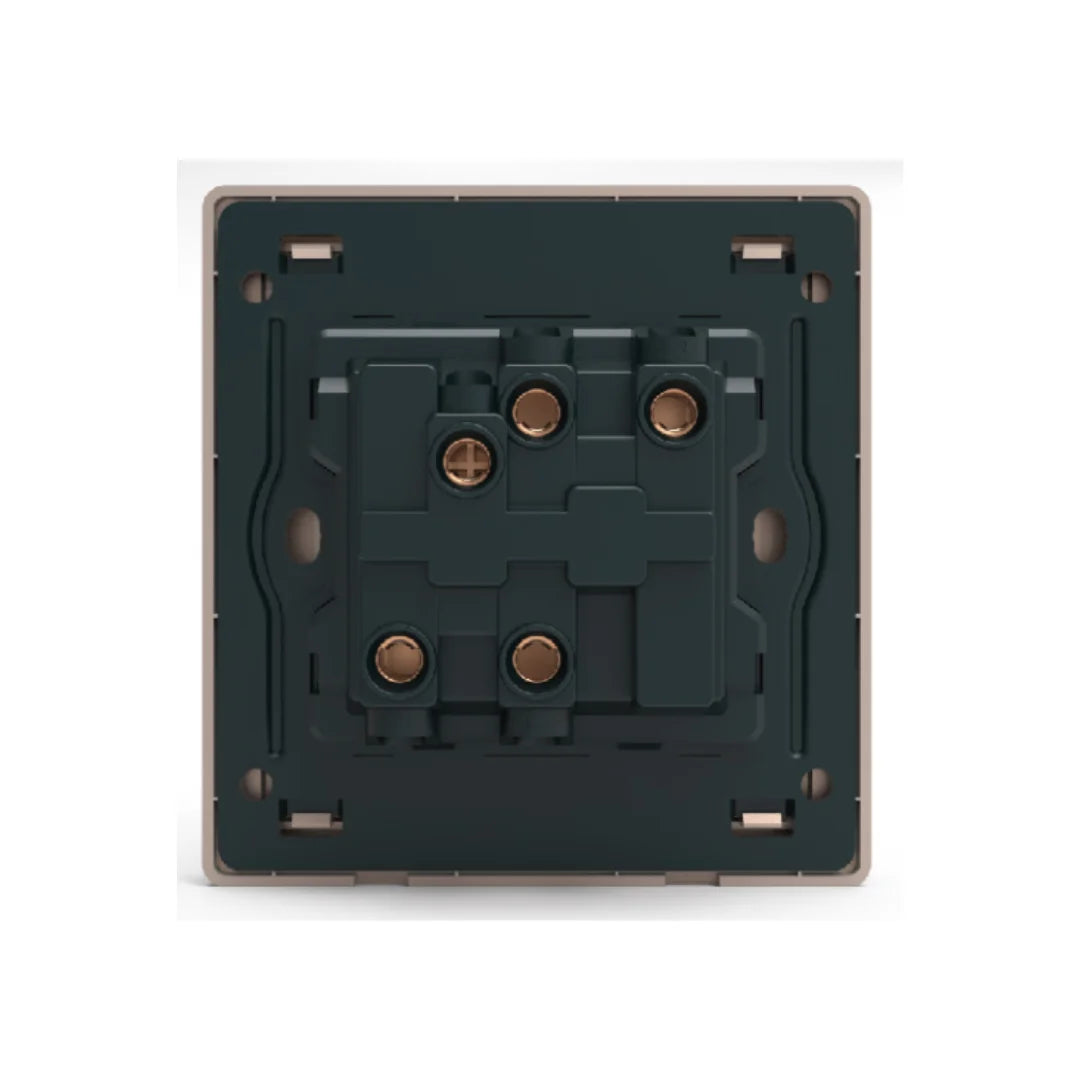 Dark green electrical switch panel on a white background