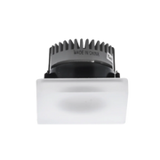 White light fixture with black textured top on a white background