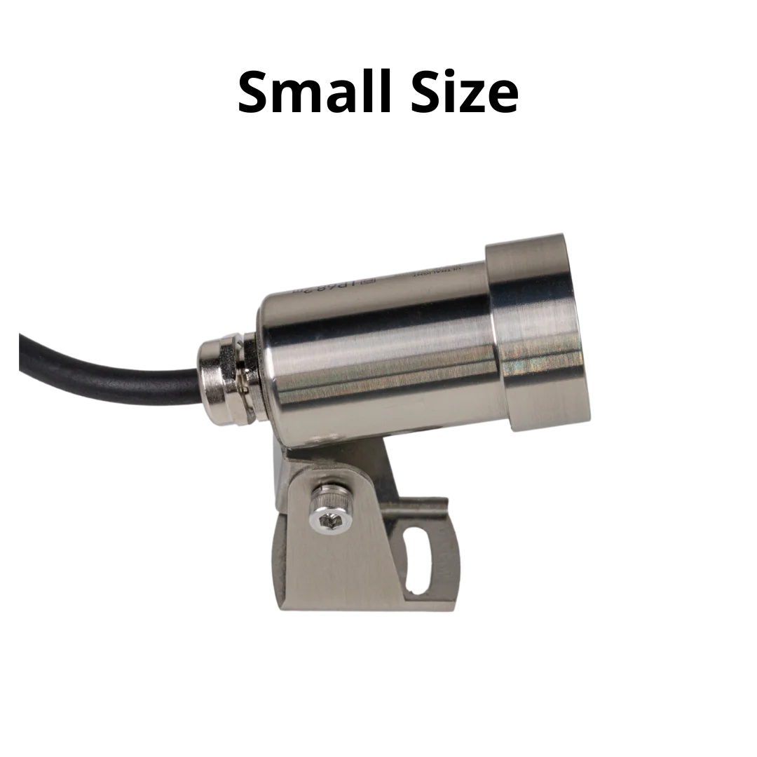 Small size metal light fixture on a white background