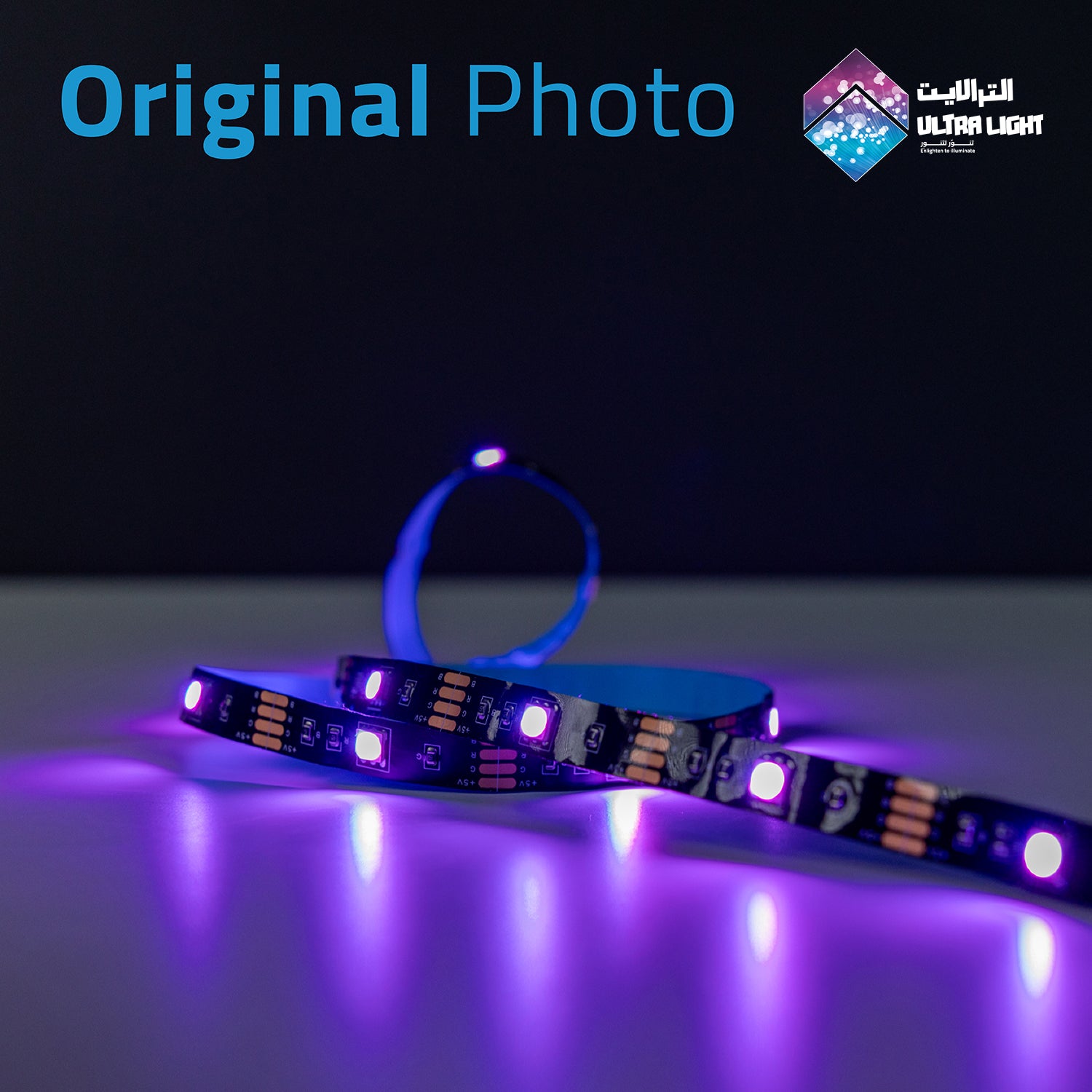 شريط إضاءة ليد خلفية للتلفاز مع تزامن الألوان مع الصوت (LED-5050-24P)