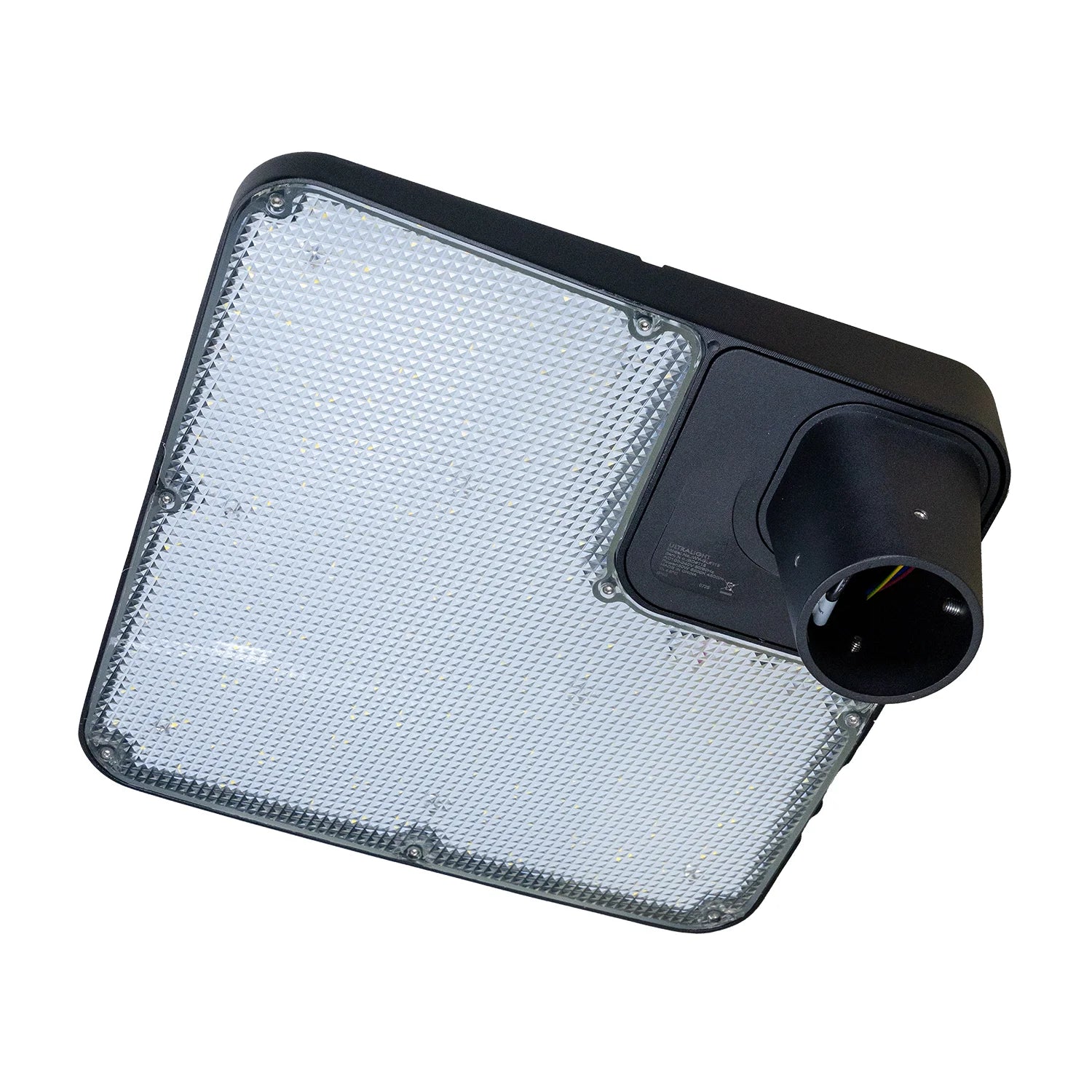 Rectangular light diffuser with black frame on a white background