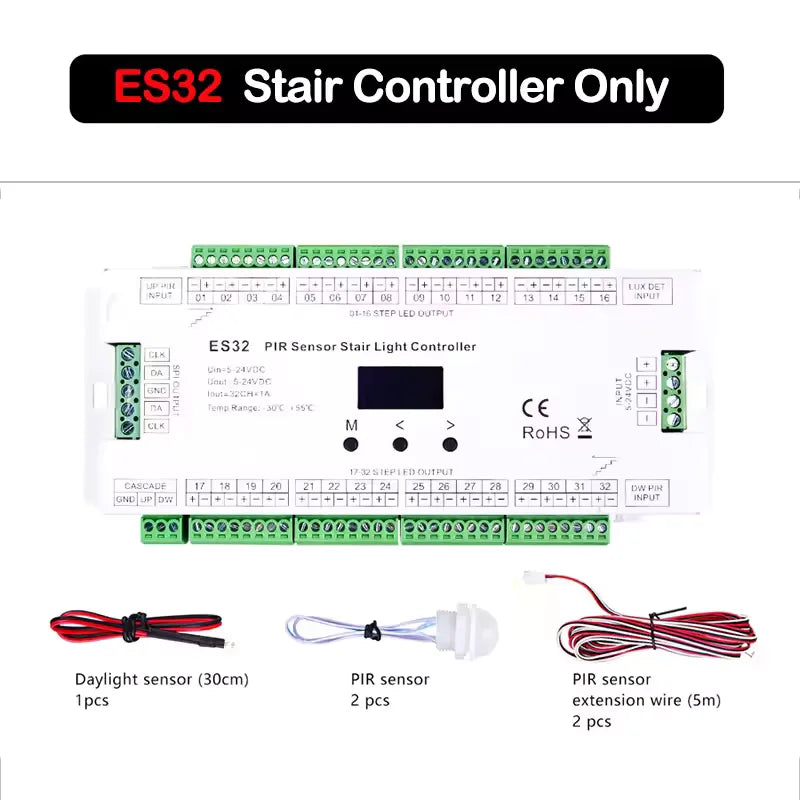 حساس لإنارة الدرج بيانو بـ 32 درجة – جهاز تحكم ذكي بالإضاءة (ES32)