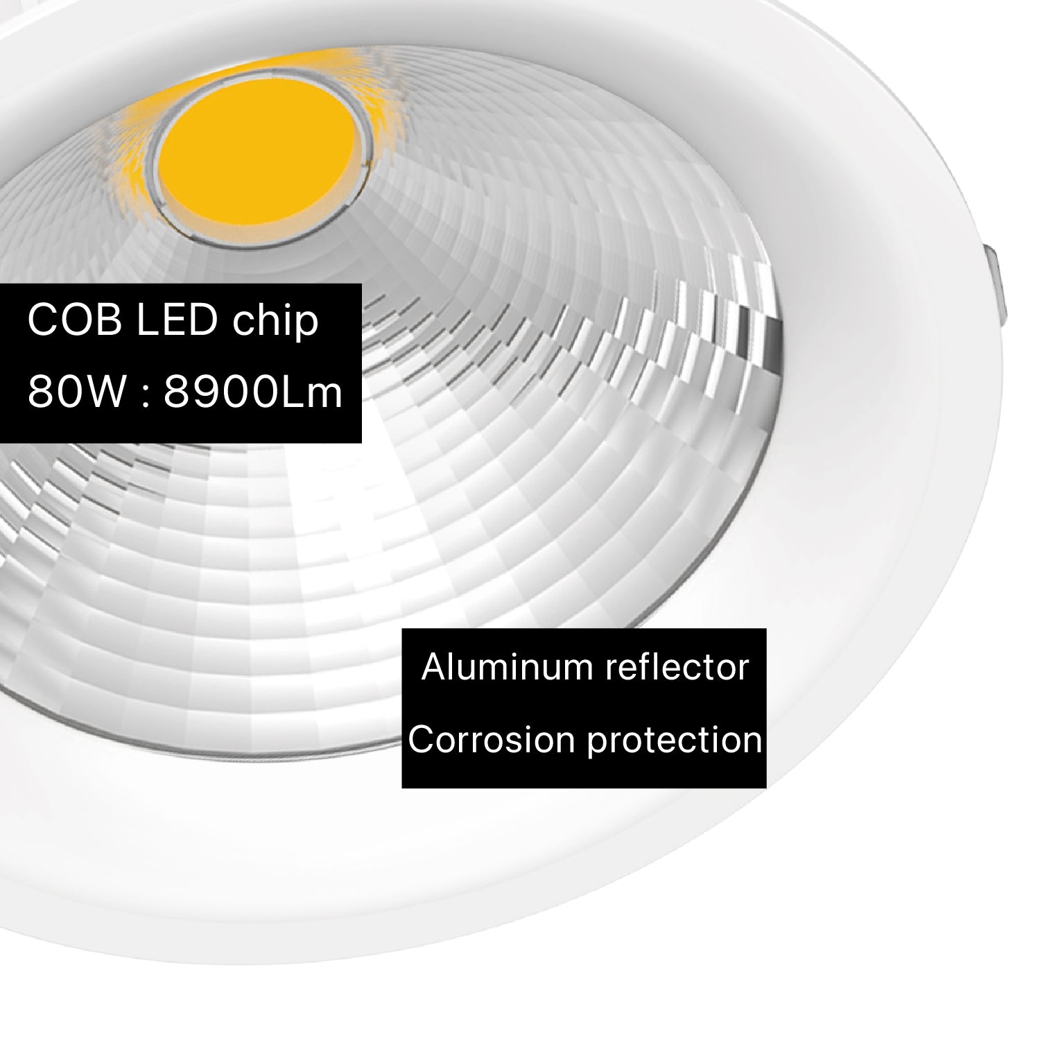 Ultralight LED Downlight - High Wattage 80W - Anti Glare & COB Chip (UTL-DD08)