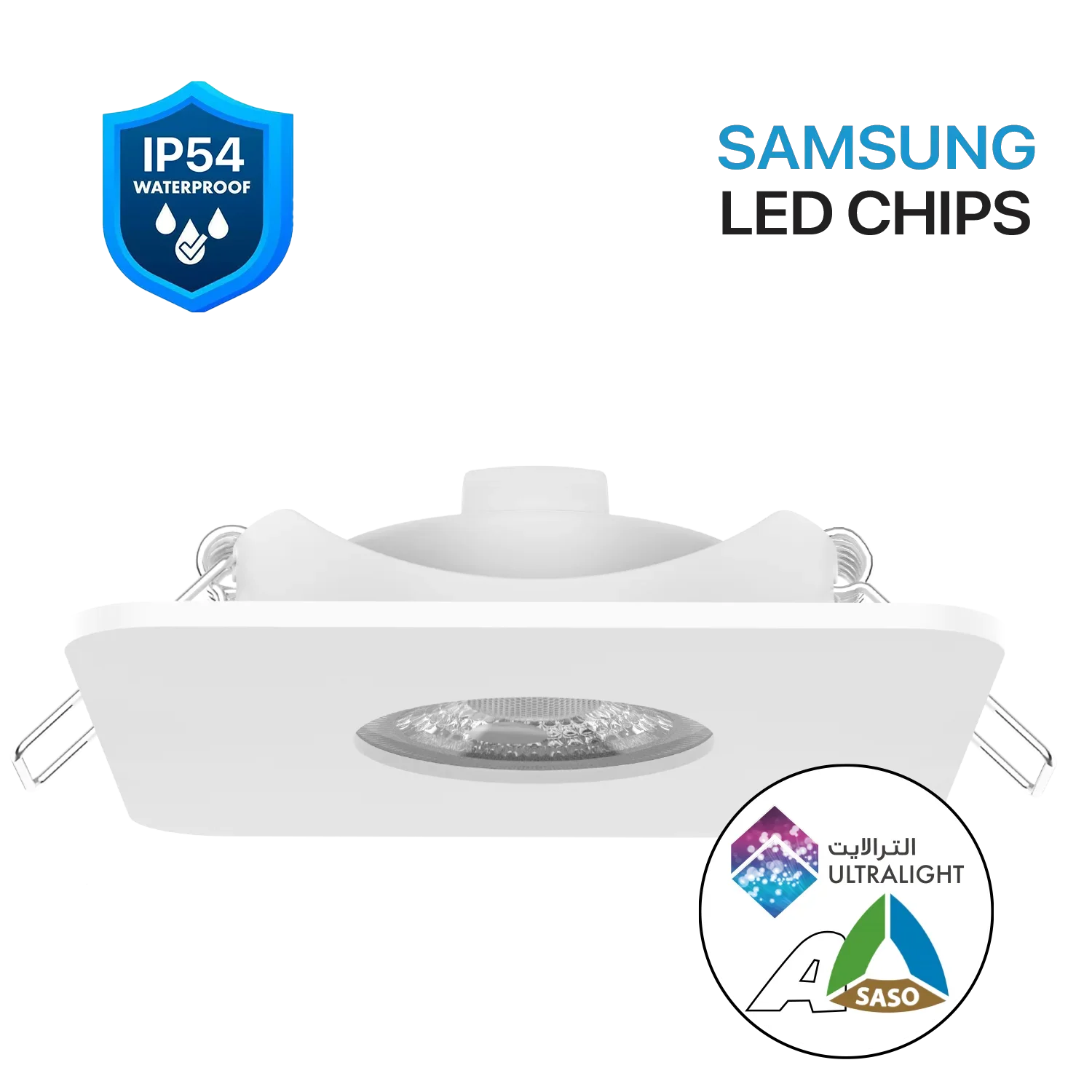 Ultralight square downlight LED is an ideal choice for outdoor areas , with an IP54 rating