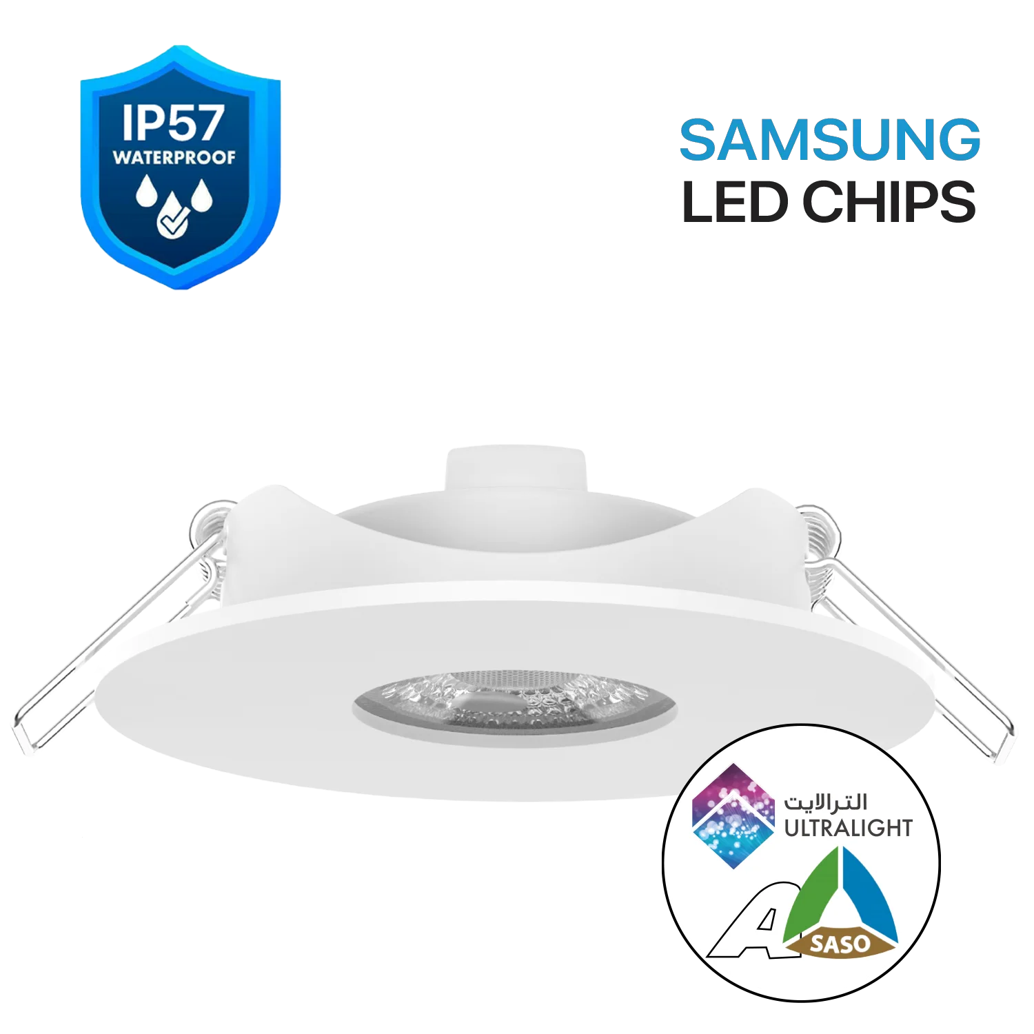 الترا لايت إنارة ليد سقفية غاطسة - إضاءة مقاومة للعوامل الجوية بتقنية Samsung (UTL-KD-RD)