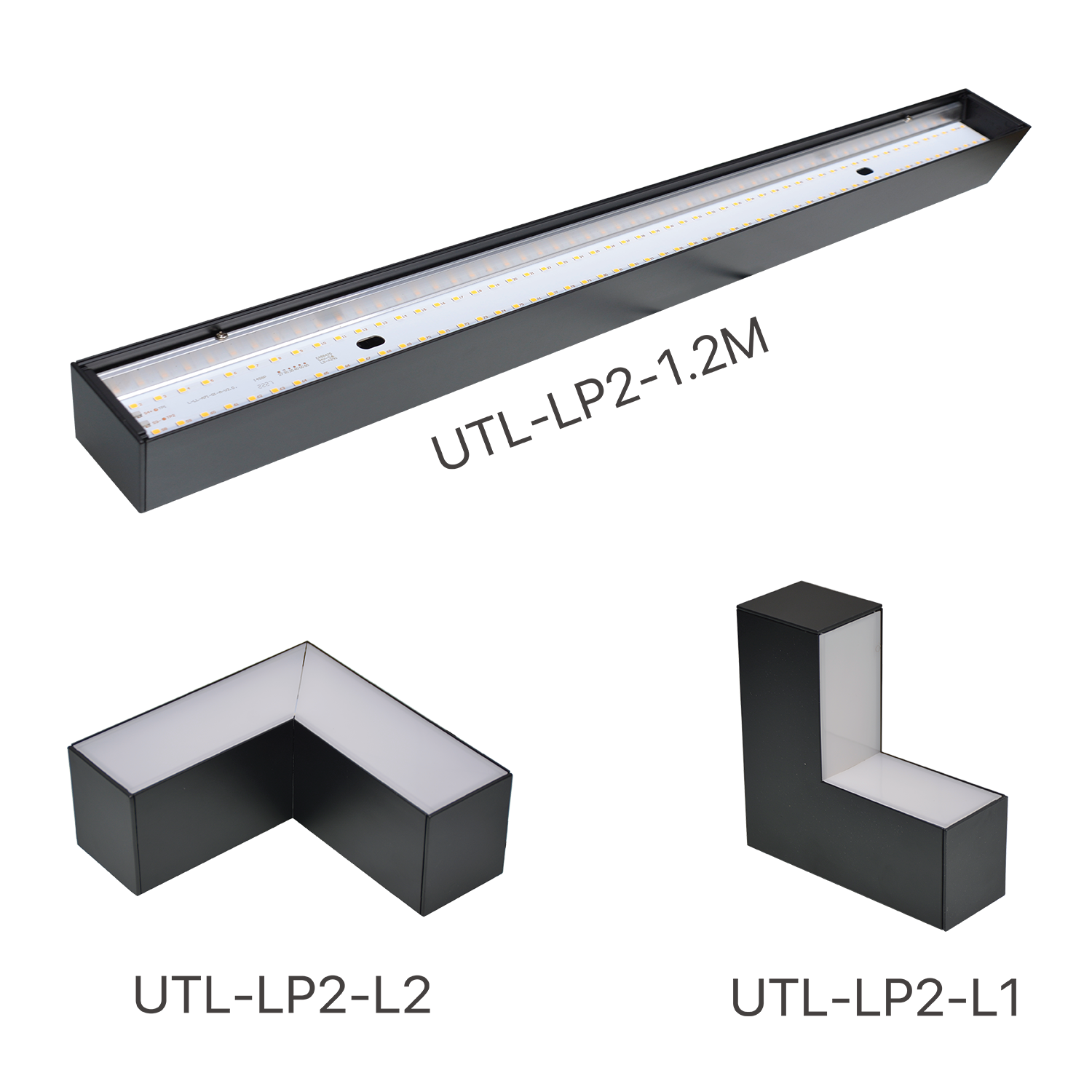 الترا لايت إنارة خطية داخل الجدار لون اسود قابلة للتوصيل (UTL-LP2)