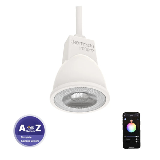 The UTL-MR11M smart LED light offers full control via mobile app with dimming and 3CCT color adjustment (2700K–6500K).