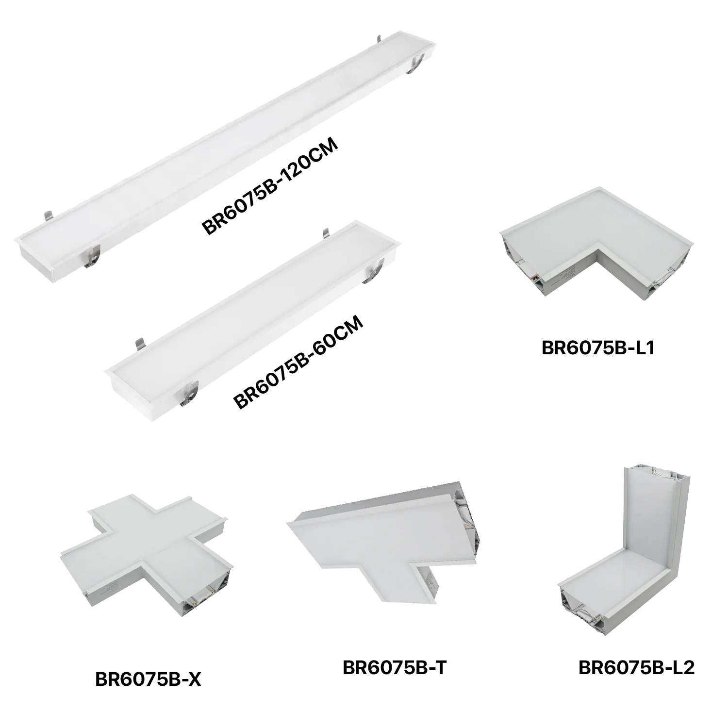 الترا لايت إنارة خطية داخل الجدار لون ابيض قابلة للتوصيل (BR6075B)